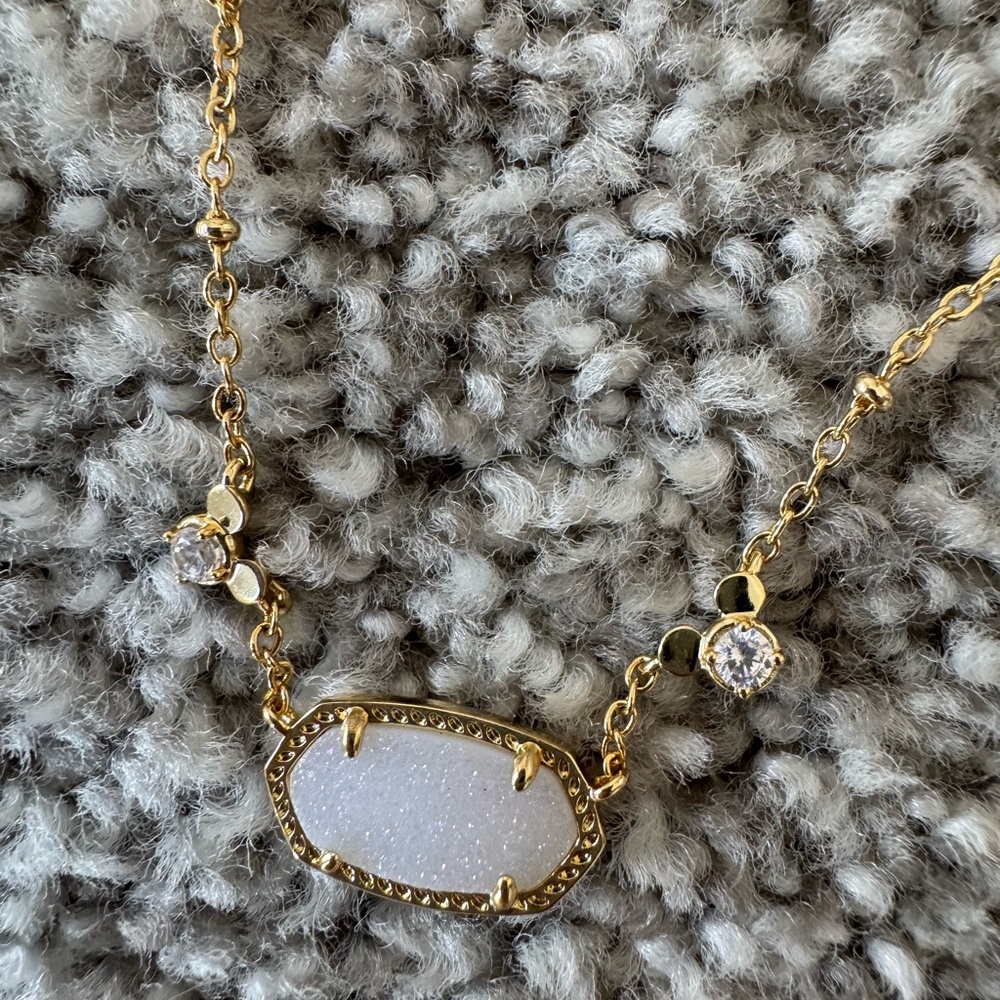 Disney (Mickey) Kendra Scott Gold Necklace with White Stone